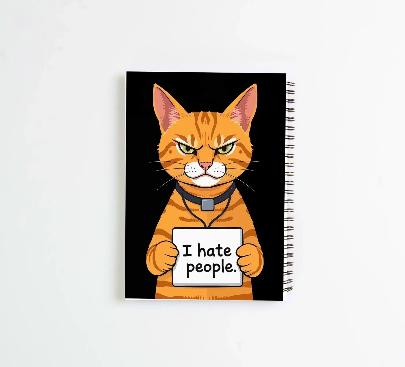 Grumpy Orange spiral notebook by Arjun