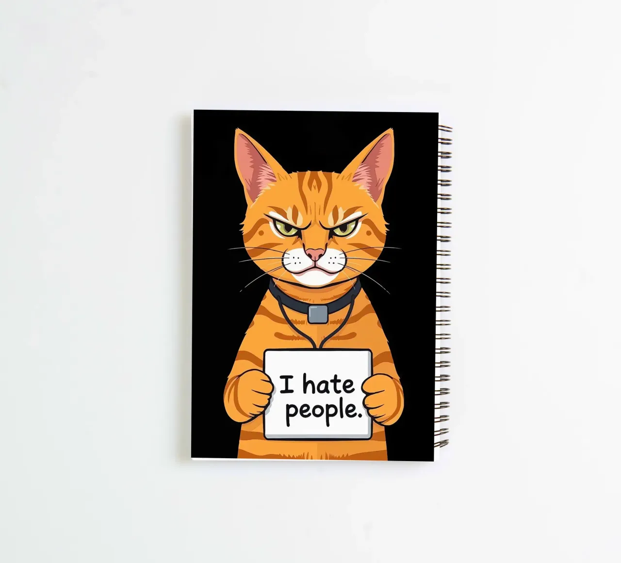 Grumpy Orange spiral notebook by Arjun