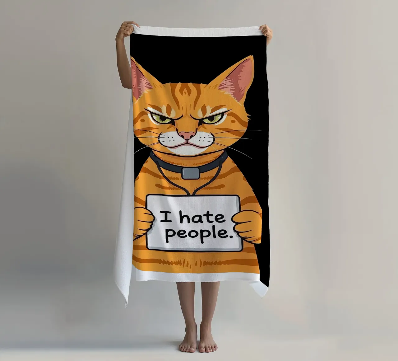 Mürrische Orange Strandtuch von Arjun