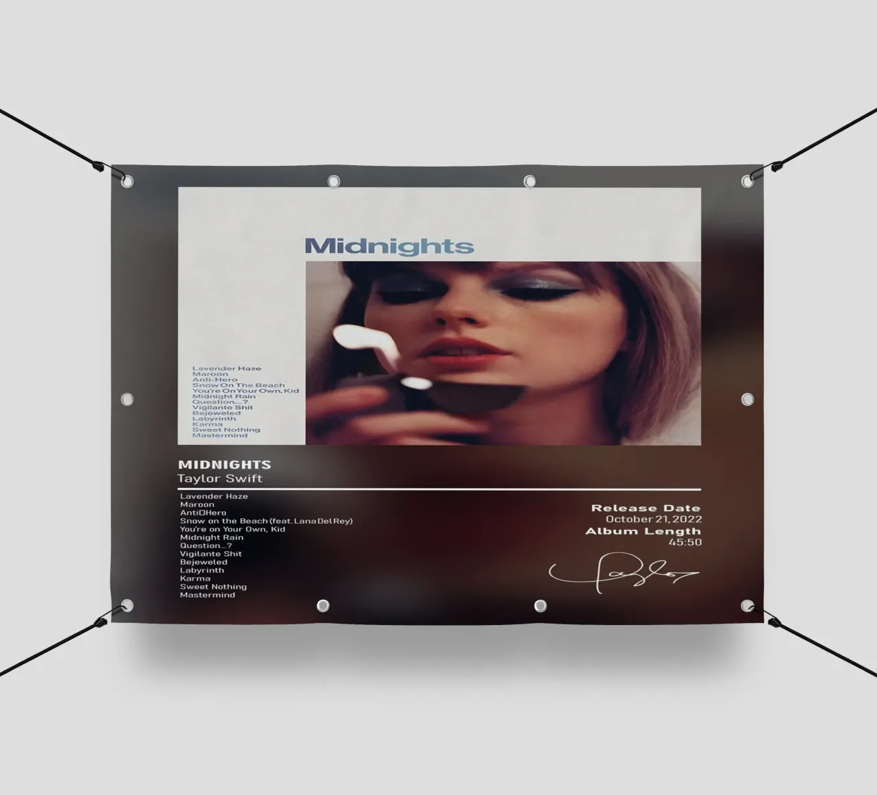 Midnights (2022) by Taylor Swift telo in pvc da DGUnder