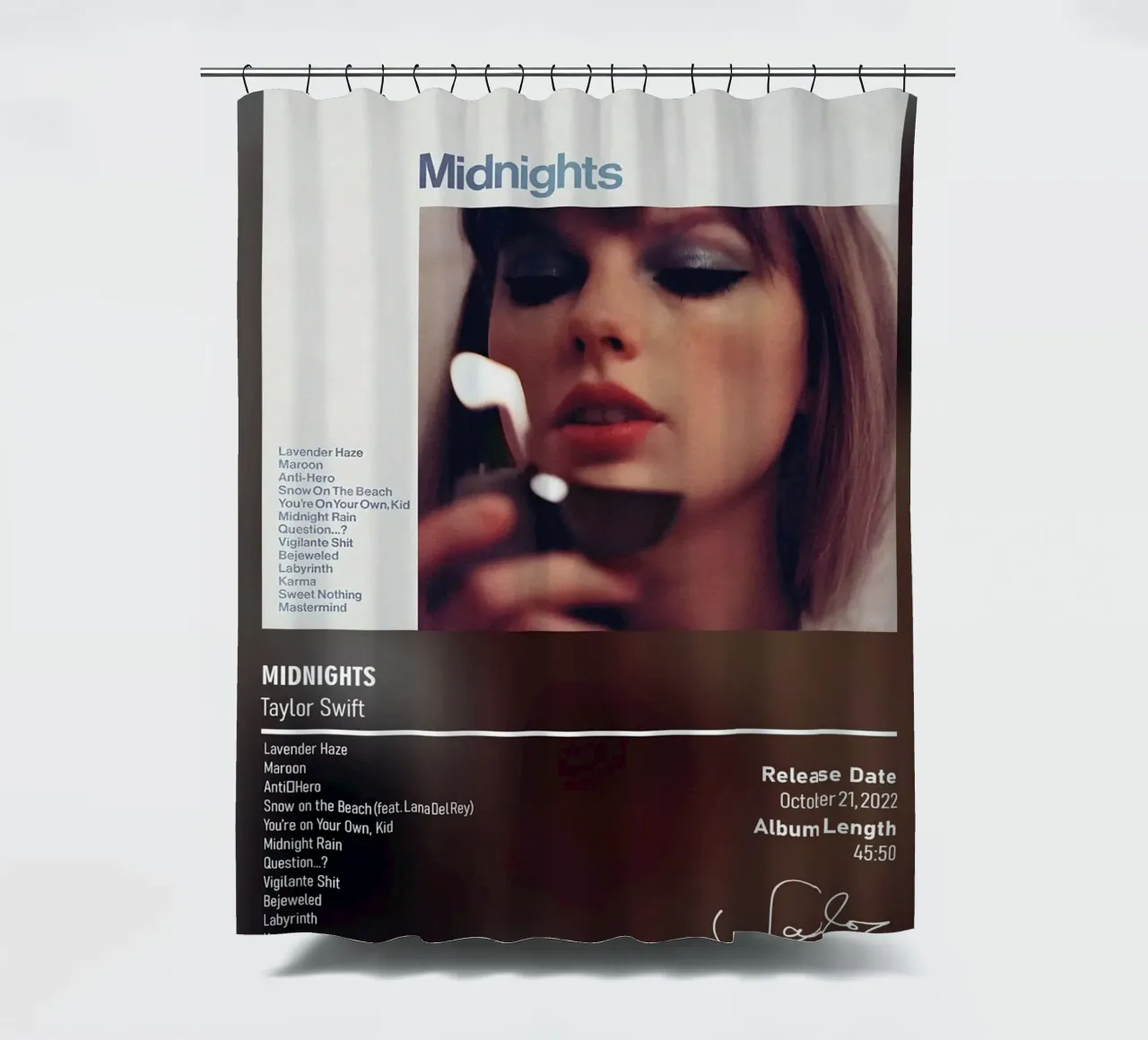 Midnights (2022) by Taylor Swift tenda da doccia da DGUnder
