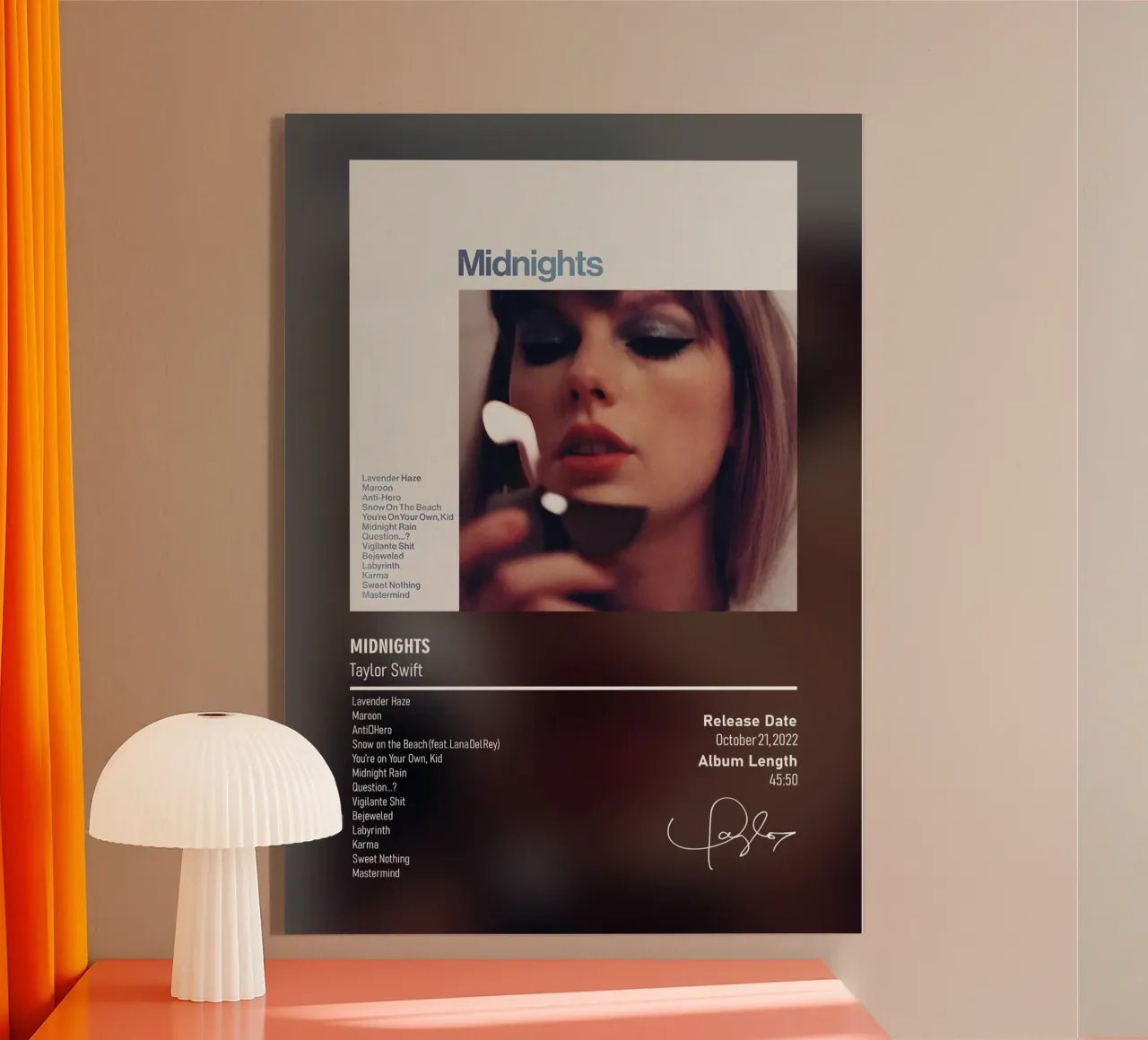 Midnights (2022) by Taylor Swift plexiglass da DGUnder