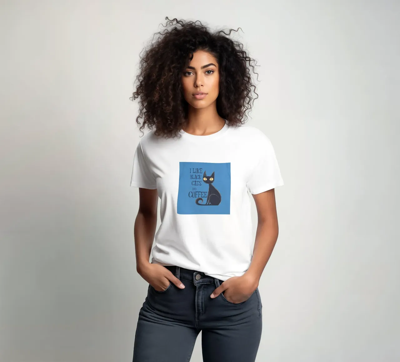 Mi piacciono i gatti neri e il caffè t-shirt da Arjun