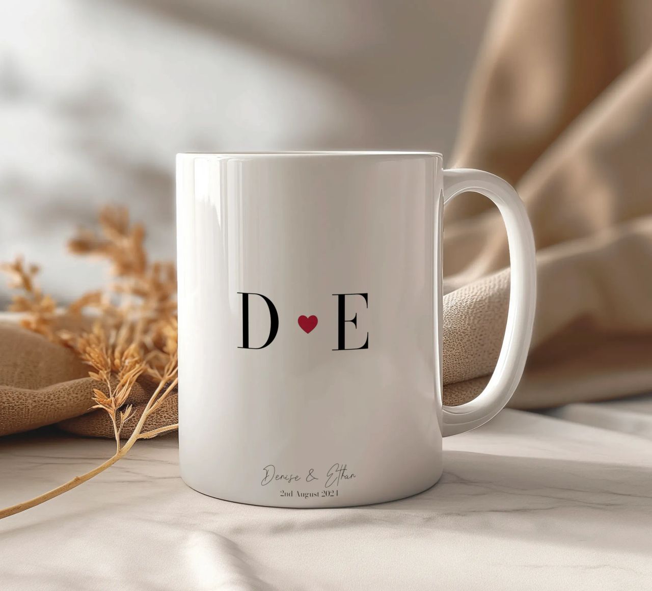 Liebe Initialen Custom Print Keramik Tasse von Prints By Ayleen