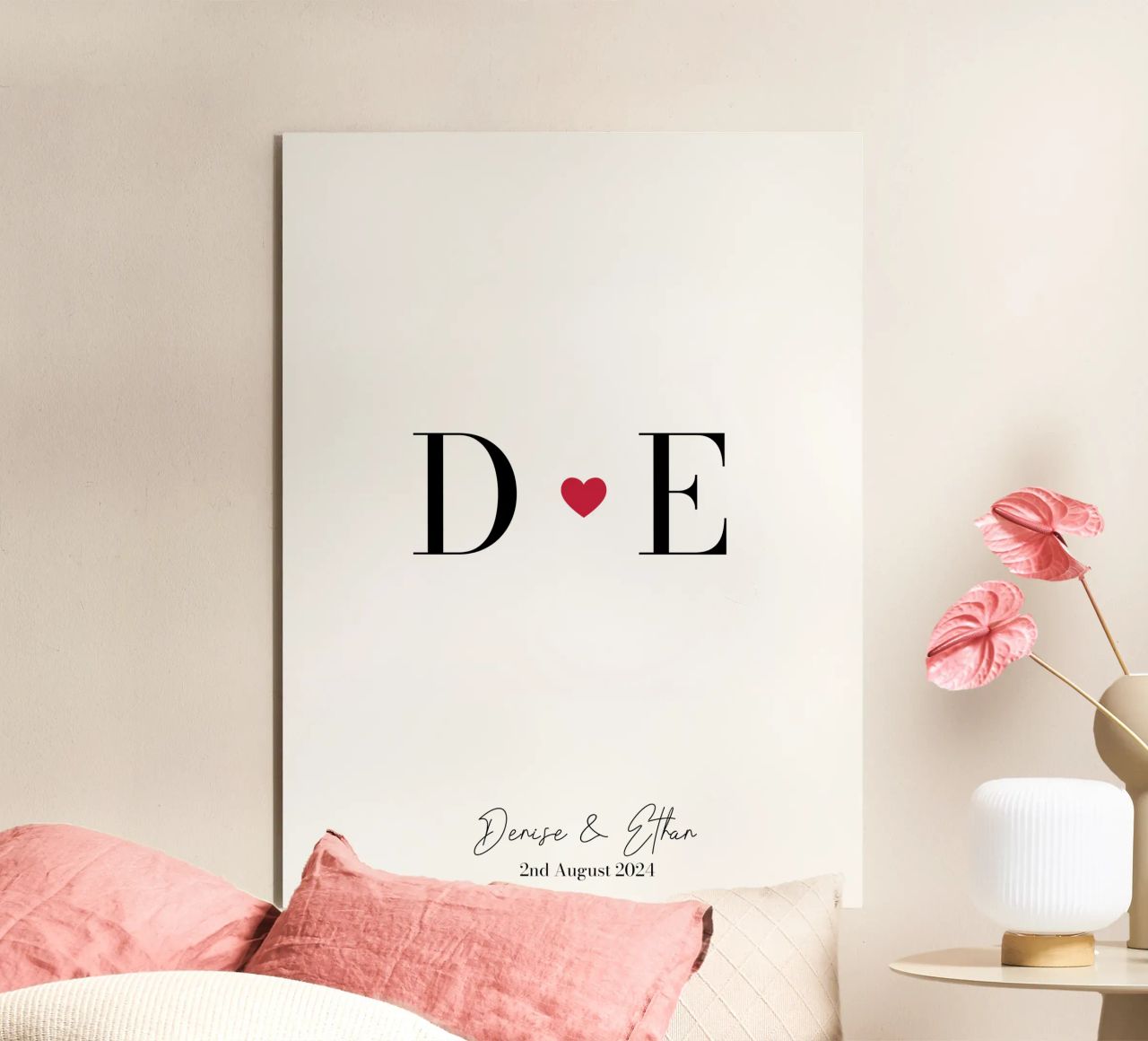 Liebe Initialen Custom Print Alu-Dibond von Prints By Ayleen