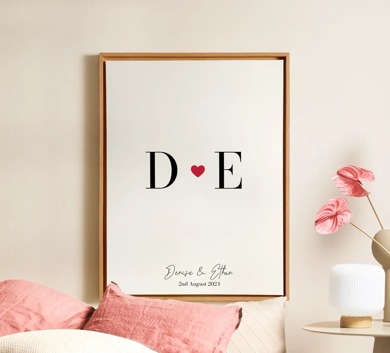 Liebe Initialen Custom Print Leinwand von Prints By Ayleen
