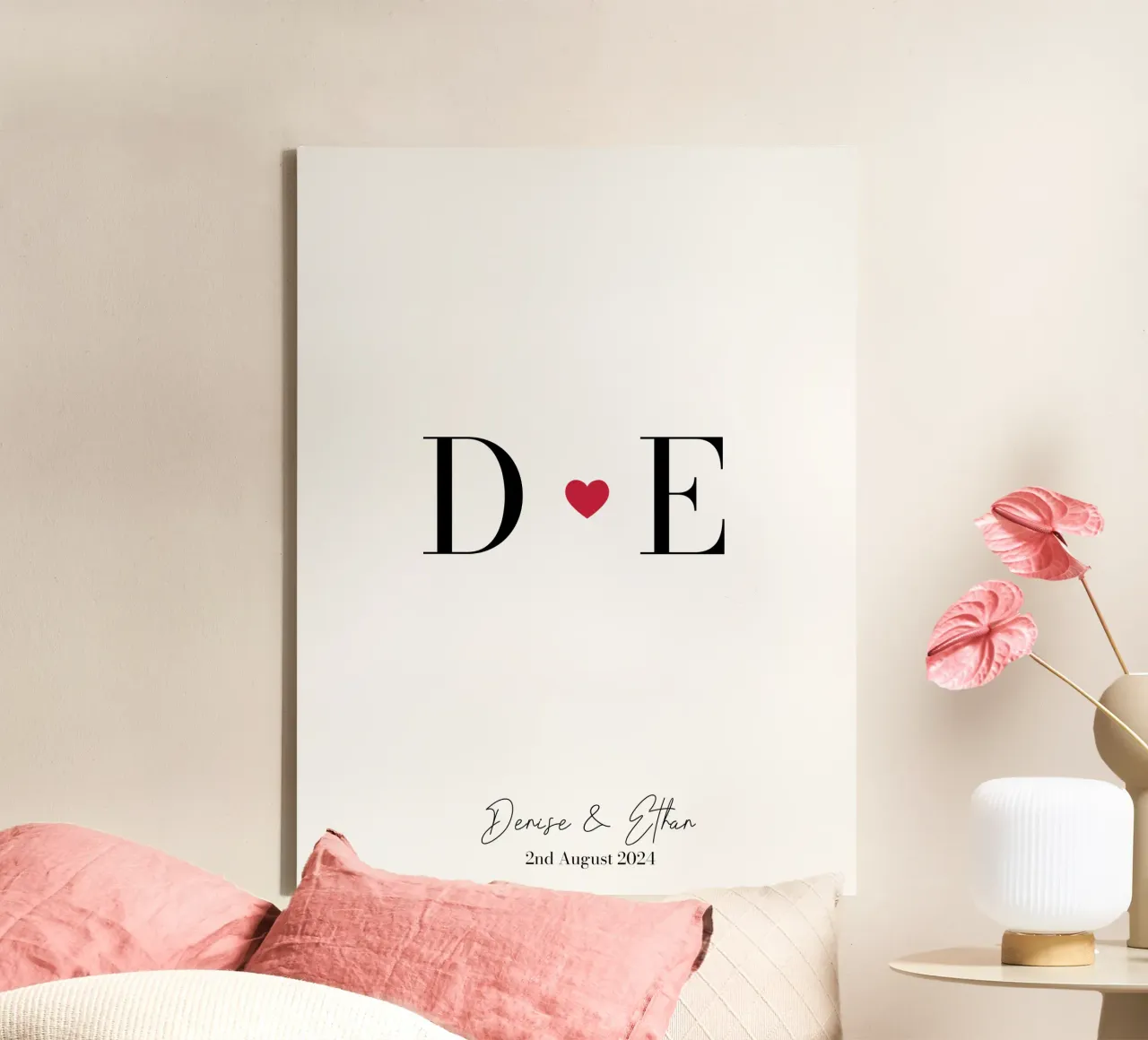 Liebe Initialen Custom Print Leinwand von Prints By Ayleen