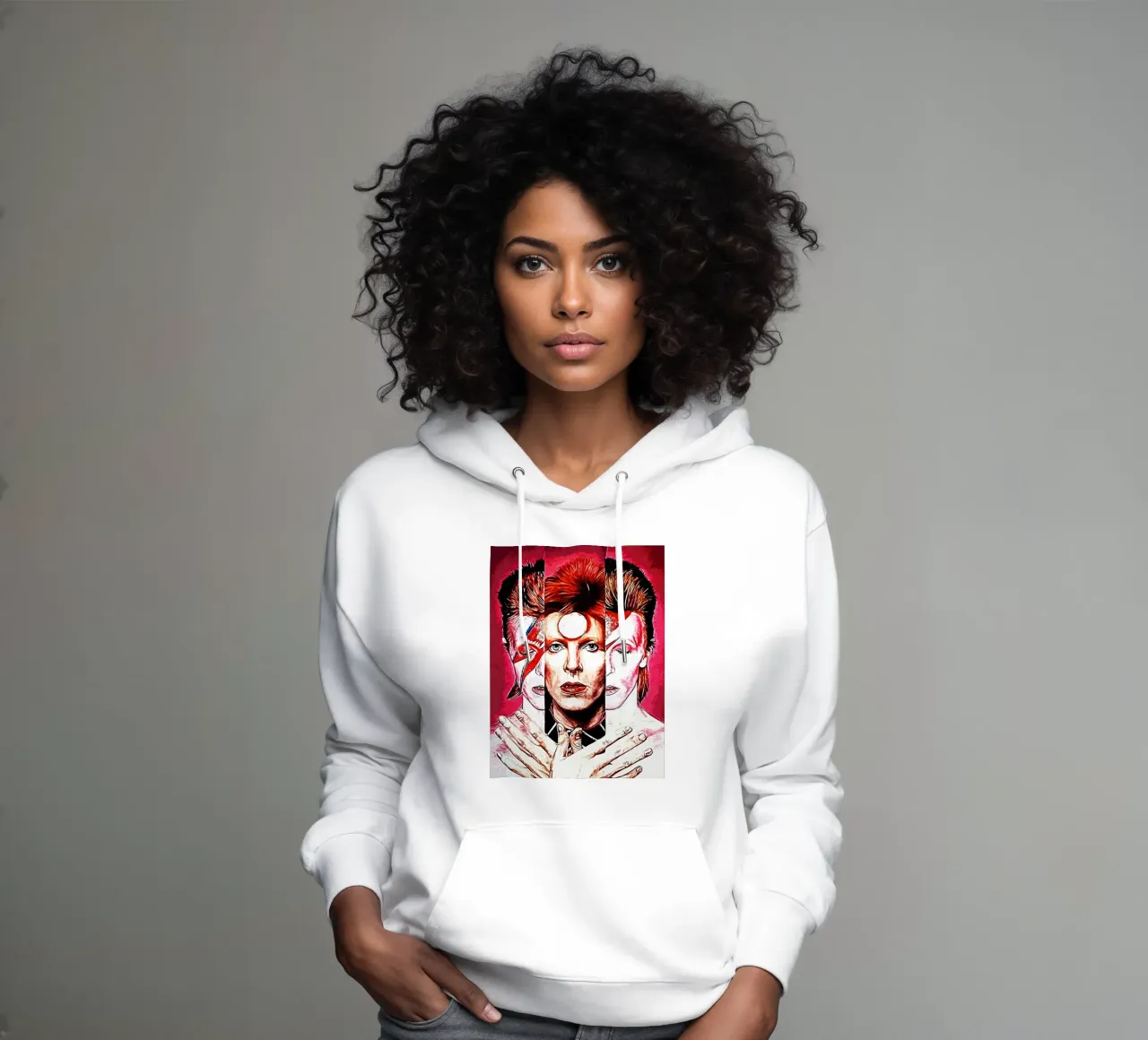 David Bowie 1 Arte felpa con cappuccio da music soul