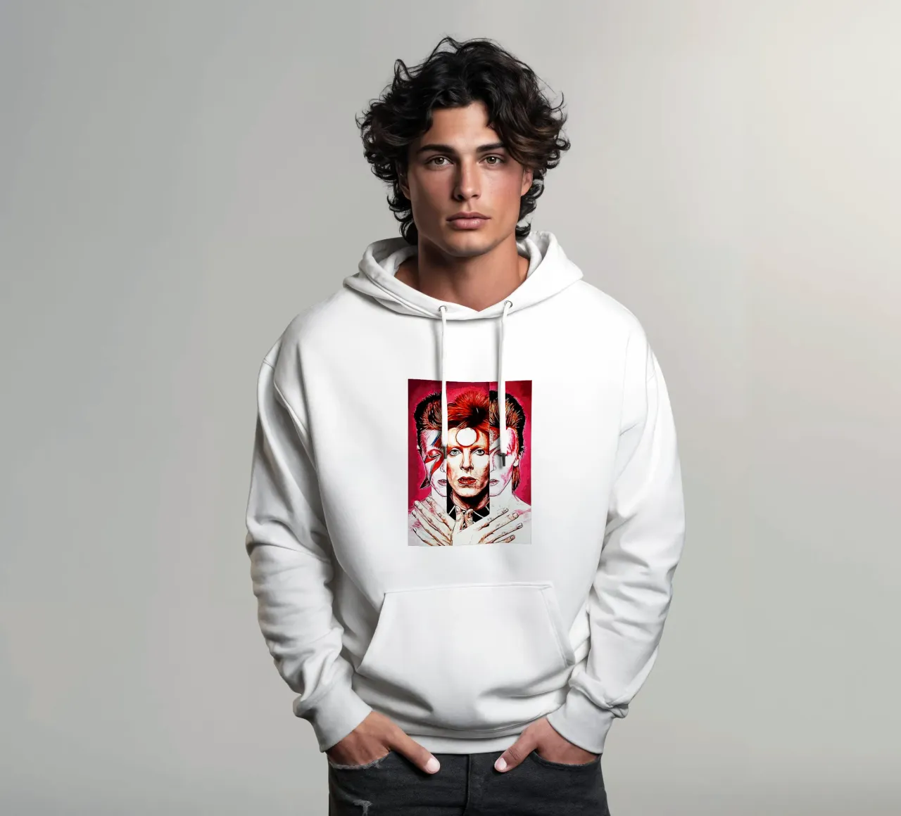 David Bowie 1 Arte felpa con cappuccio da music soul