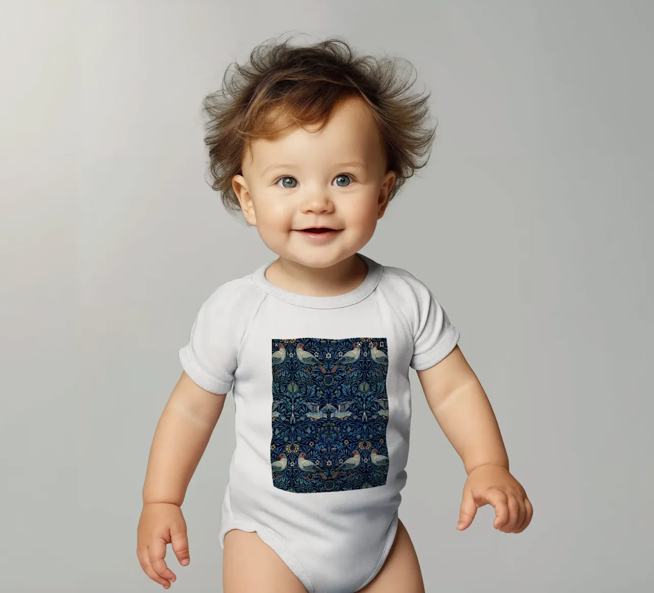 uccelli e foglie body neonato maniche corte da Ropech Shop