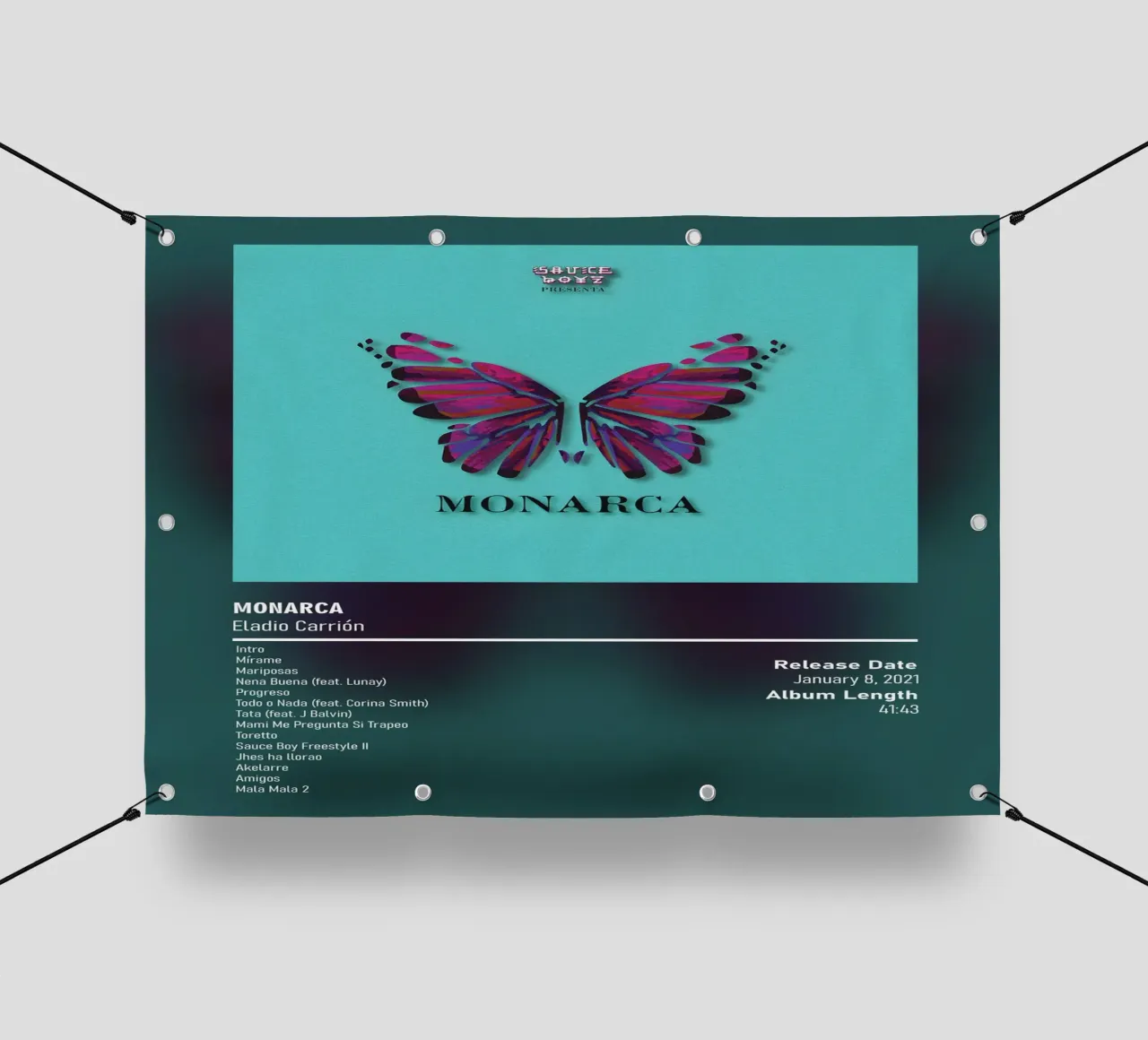 Monarca (2021) by Eladio Carrión telo in pvc da DGUnder
