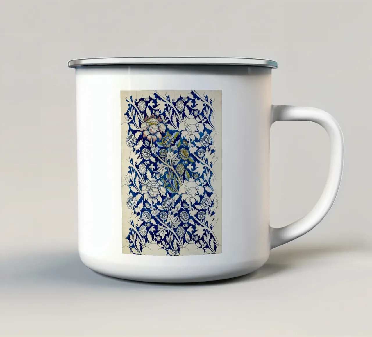 fiori con fogliame tazza in smalto da Ropech Shop