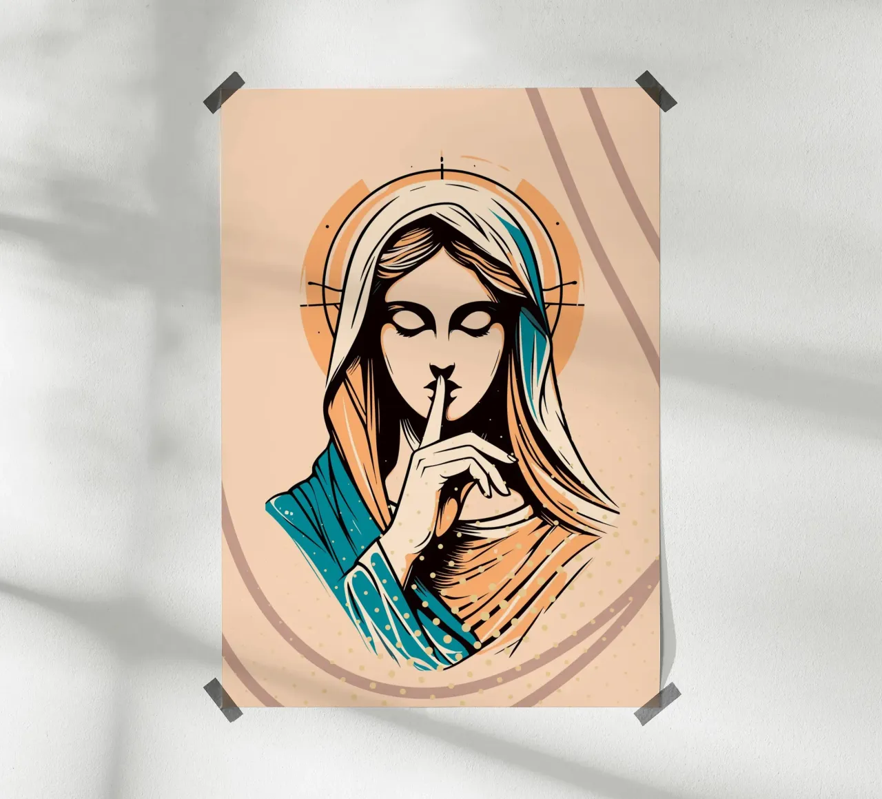 Silence of Mary poster con telaio in alluminio da LisaArtes