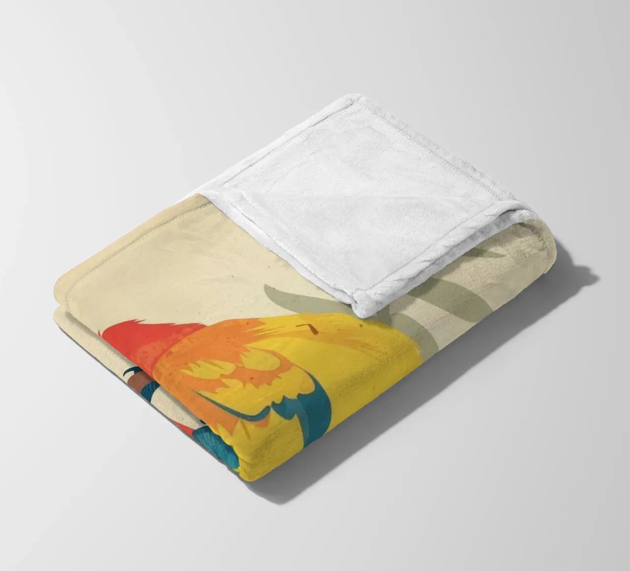 Pappagallo luminoso appollaiato su un ramo circondato da una sottile folia coperta in pile da DesignDoodle