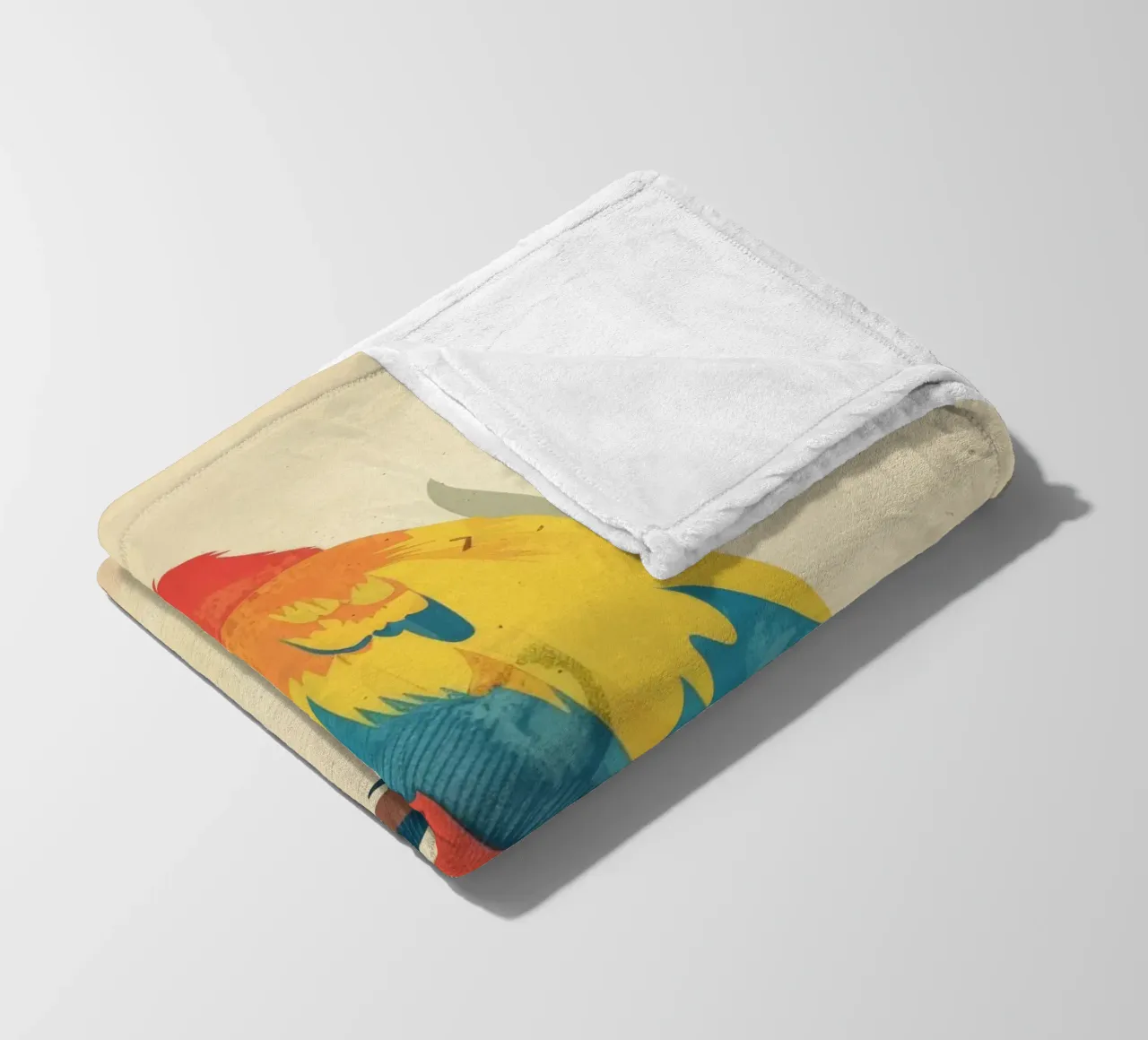 Pappagallo luminoso appollaiato su un ramo circondato da una sottile folia coperta in pile da DesignDoodle
