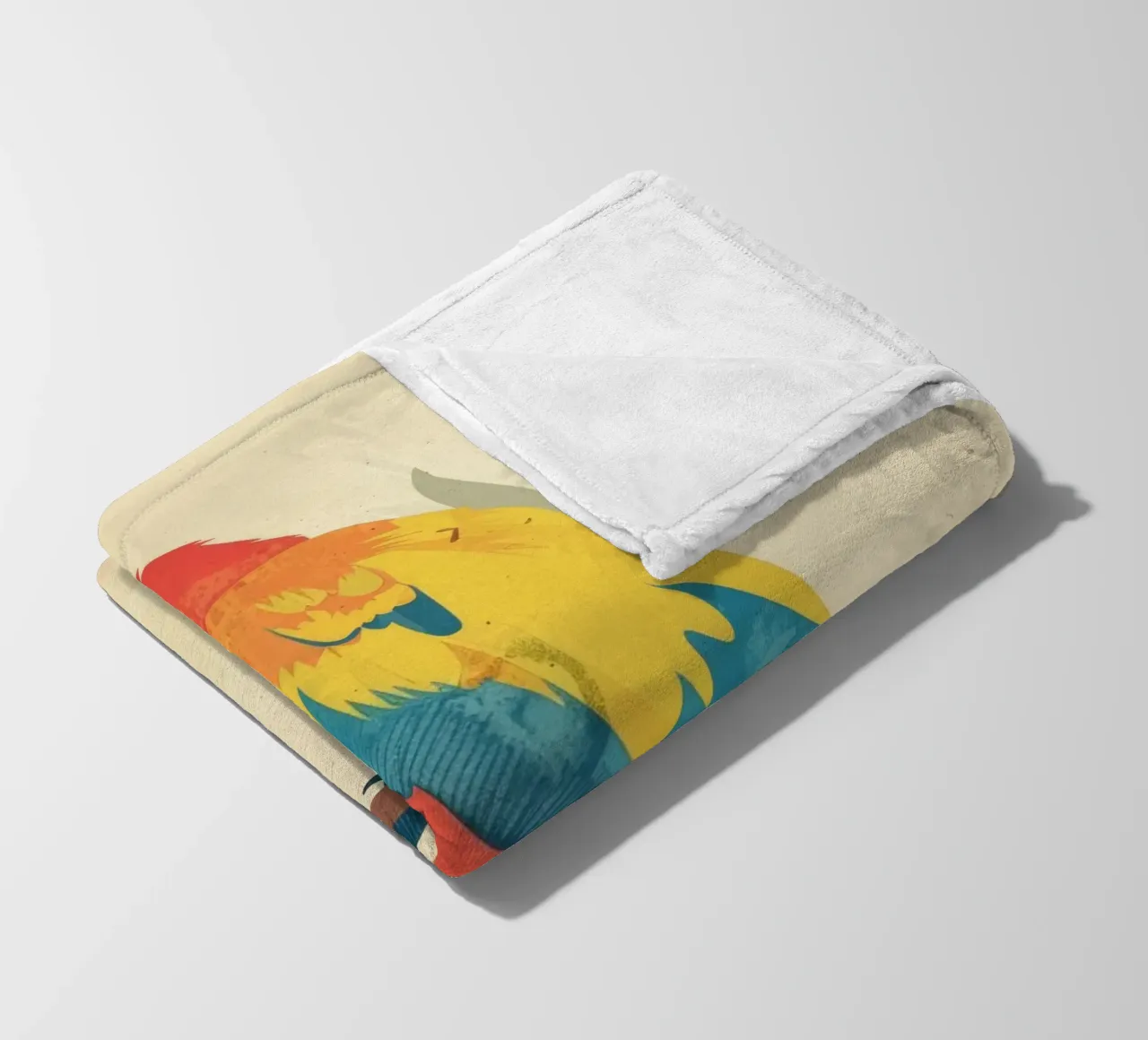Pappagallo luminoso appollaiato su un ramo circondato da una sottile folia coperta in pile da DesignDoodle