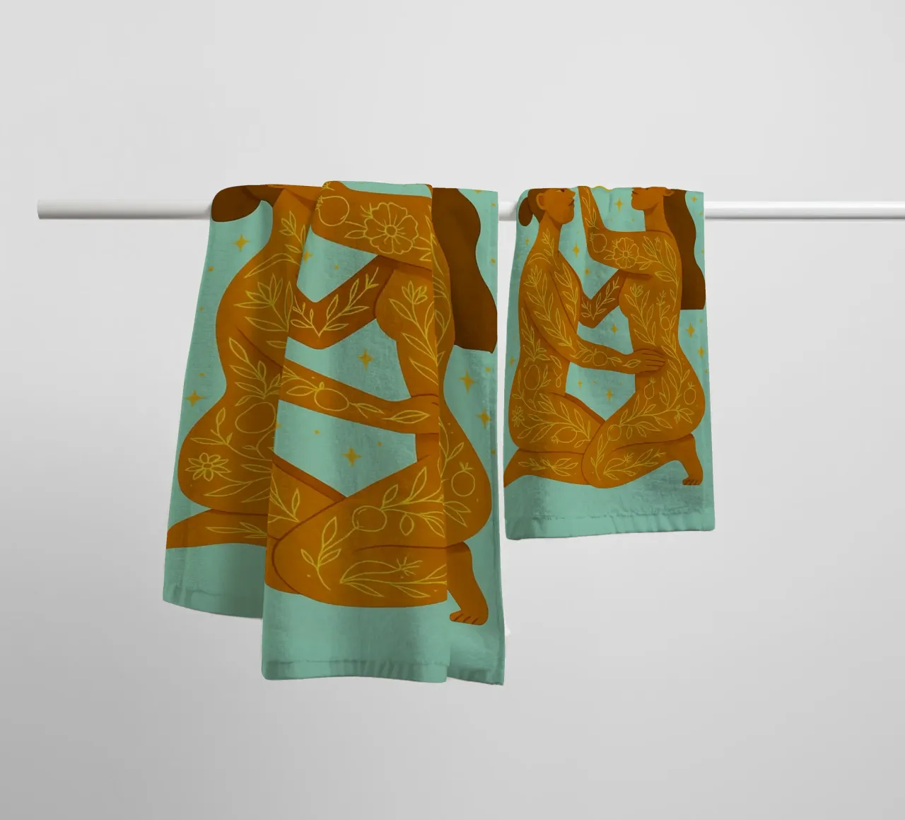 Sisters of the Moon towel by Taika Tori Art
