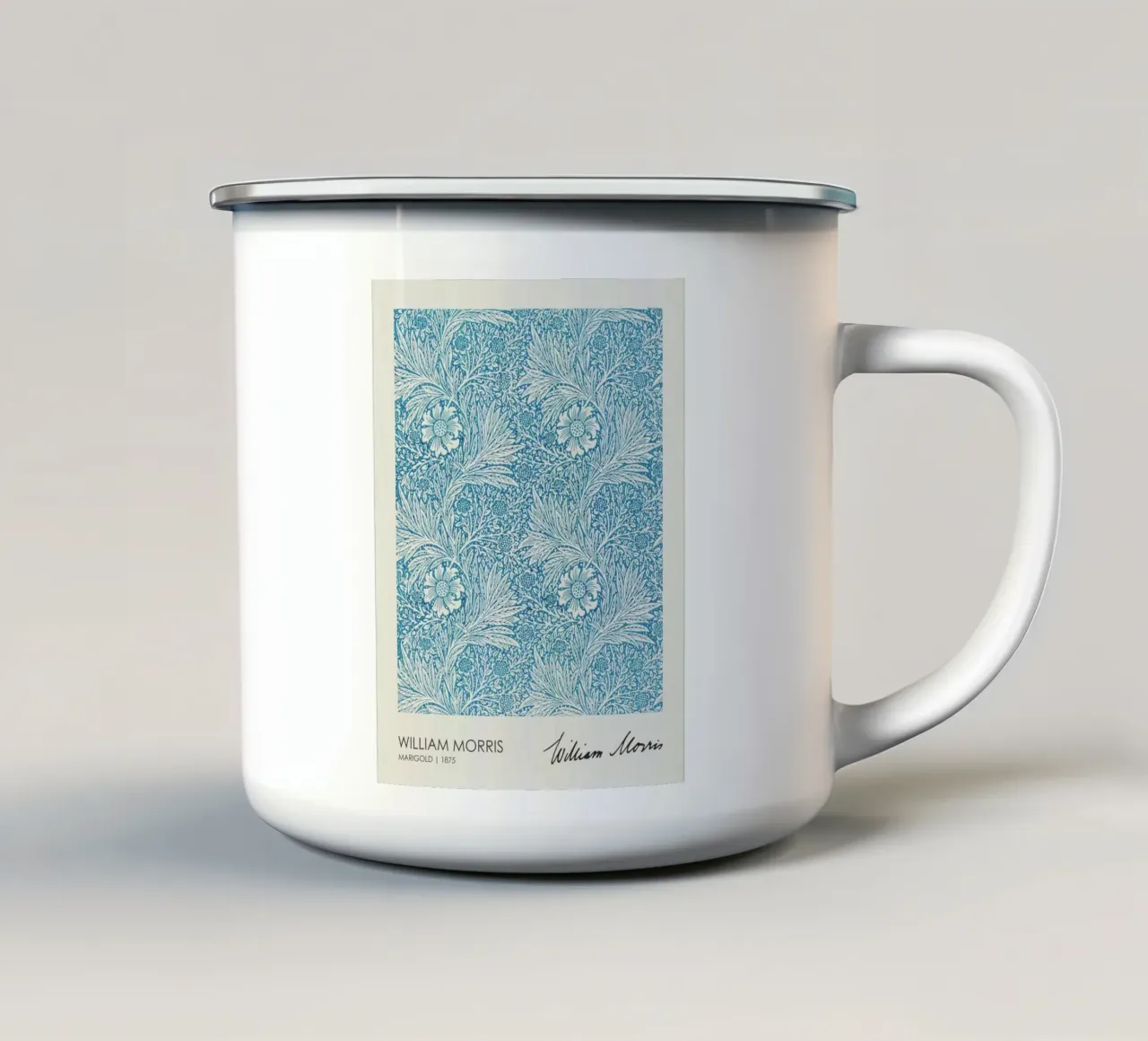 fiori e foglie di calendula tazza in smalto da Ropech Shop