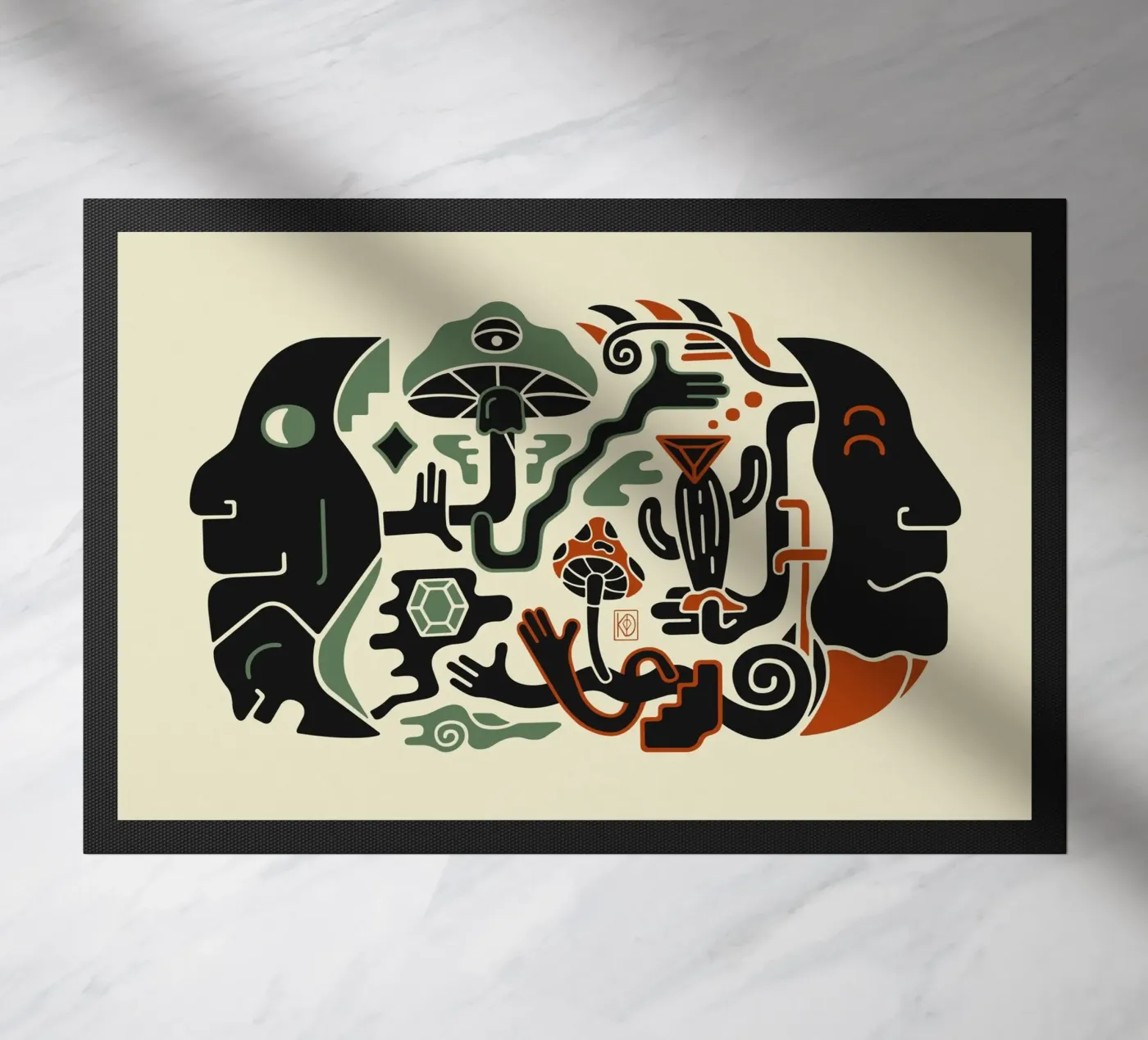 Pondering doormat by Krystal Depict