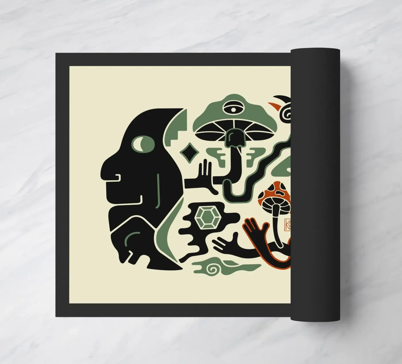 Pondering doormat by Krystal Depict