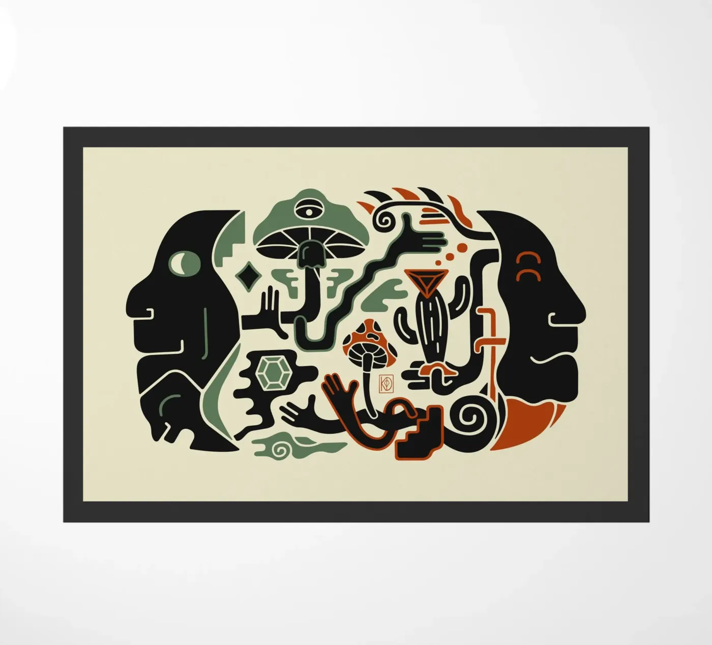 Pondering doormat by Krystal Depict