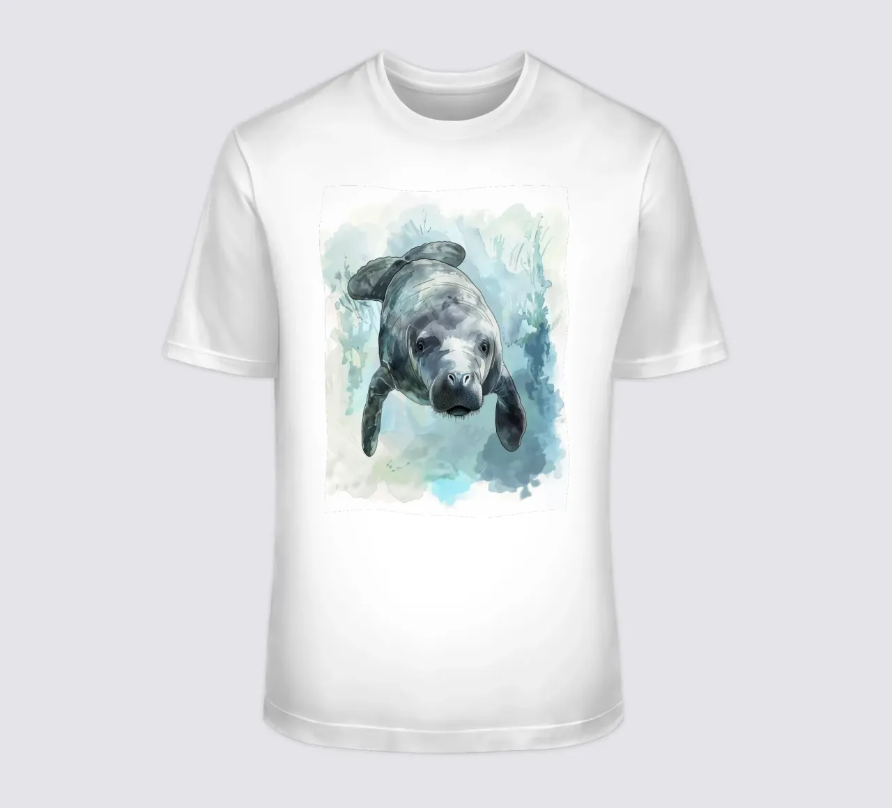 Seekuh schwimmt anmutig unter Wasser in einem natürlichen Gewässer T-Shirt von DesignDoodle