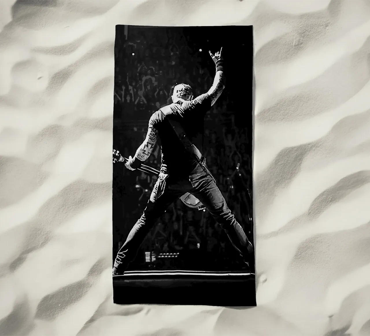 metal band beach towel by vanhesling