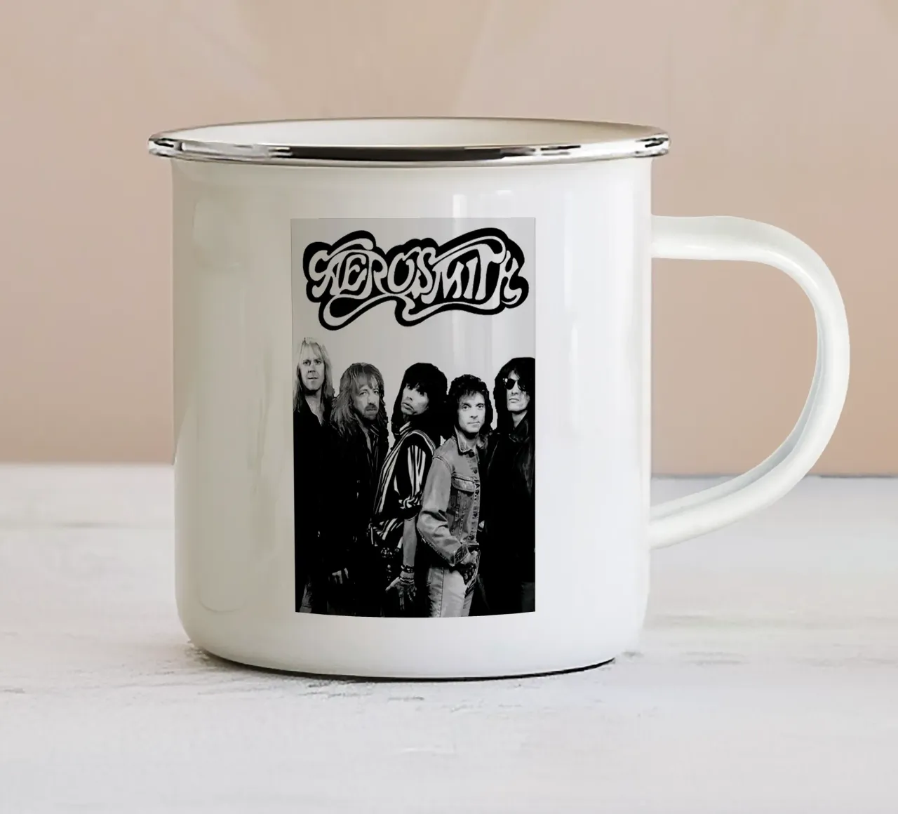band aerosmith tazza in smalto da vanhesling