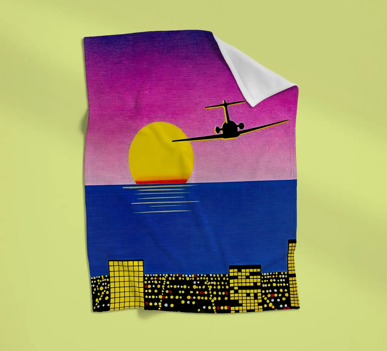 Hiroshi Nagai Tramonto in aereo coperta in pile da THE CAROLINE