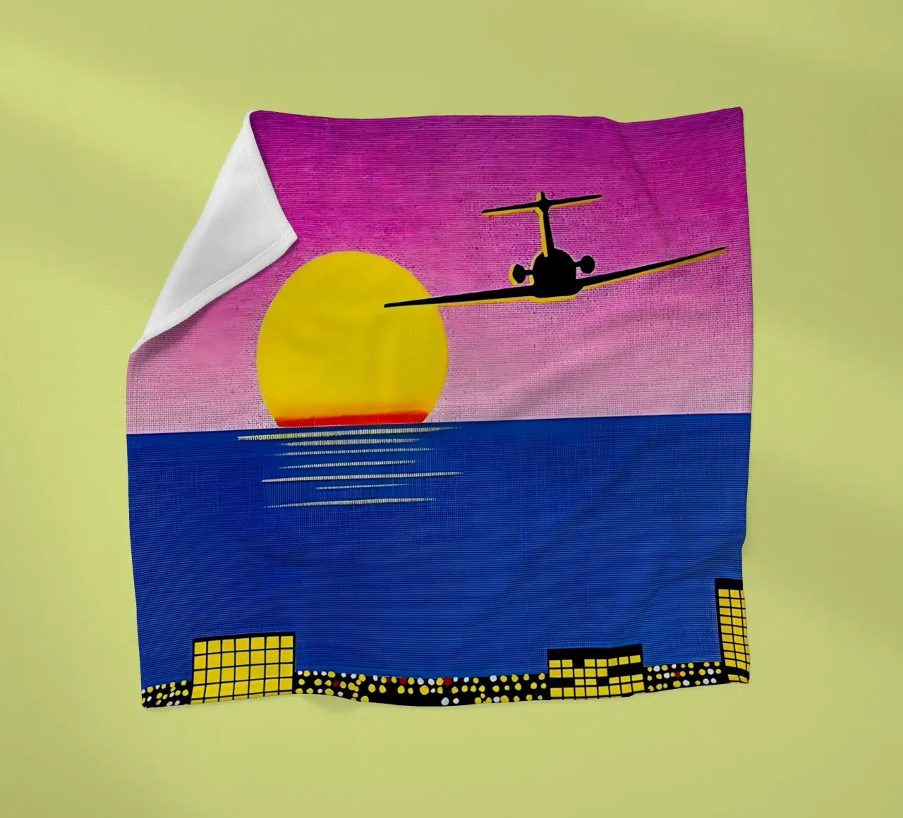 Hiroshi Nagai Tramonto in aereo coperta in pile da THE CAROLINE