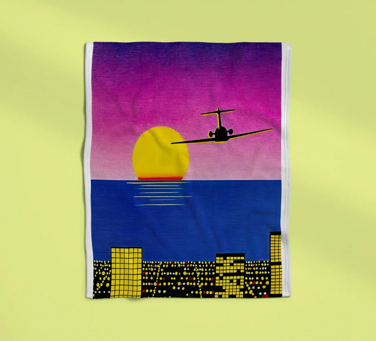 Hiroshi Nagai Tramonto in aereo coperta in pile da THE CAROLINE