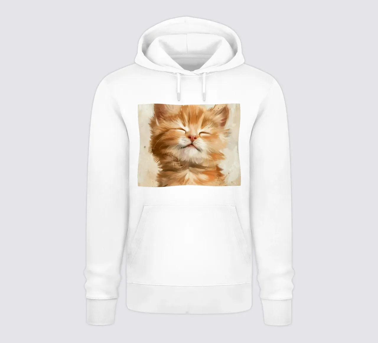 Un simpatico gatto rosso con gli occhi chiusi che riposa tranquillamente felpa con cappuccio da DesignDoodle