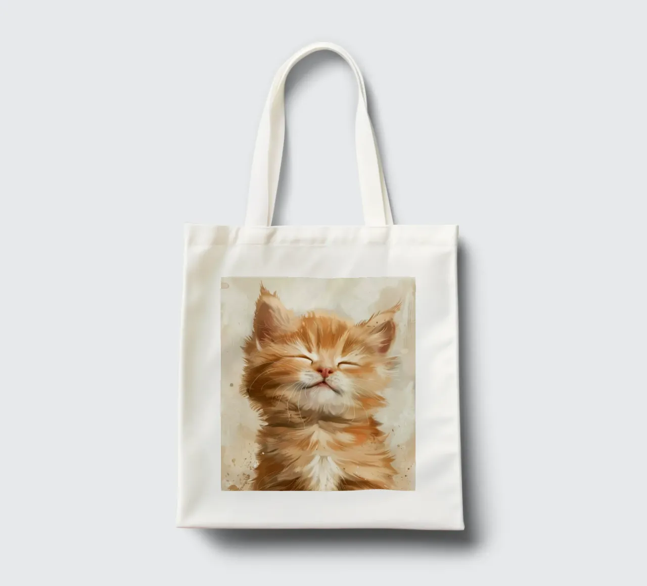 Un simpatico gatto rosso con gli occhi chiusi che riposa tranquillamente borsa in juta da DesignDoodle