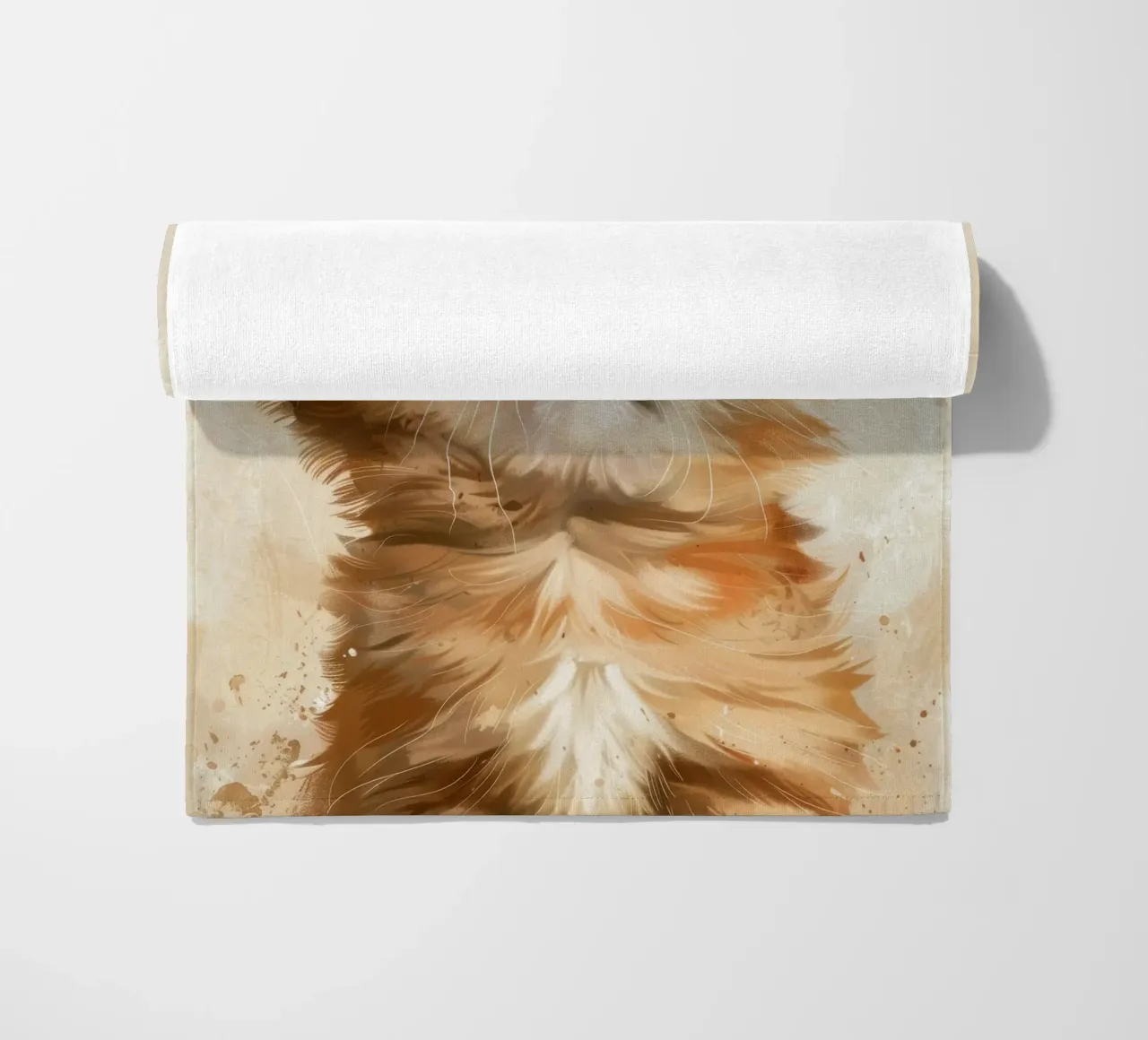Un simpatico gatto rosso con gli occhi chiusi che riposa tranquillamente telo mare da DesignDoodle