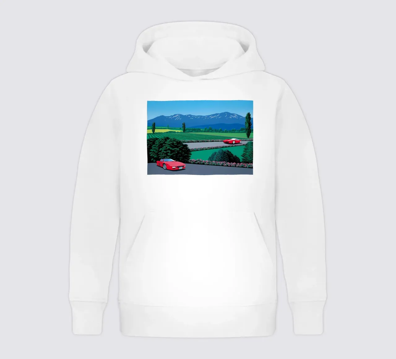 Hiroshi Nagai Due auto rosse felpa bambino con cappuccio da THE CAROLINE