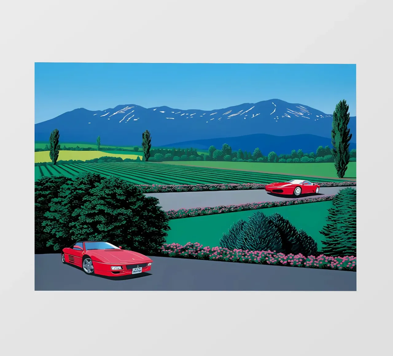 Hiroshi Nagai Due auto rosse pellicola backlit da THE CAROLINE