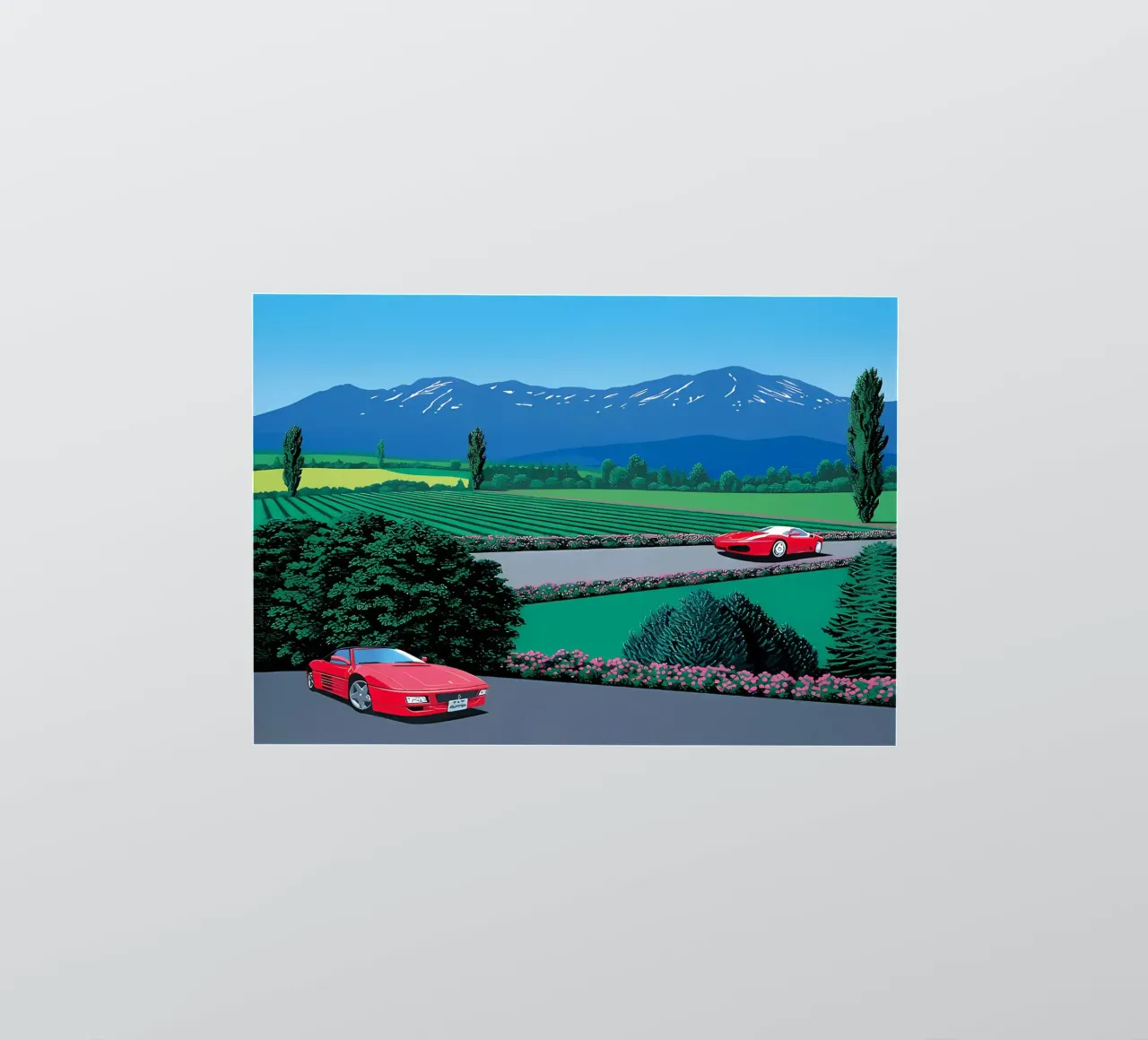 Hiroshi Nagai Due auto rosse adesivo da THE CAROLINE