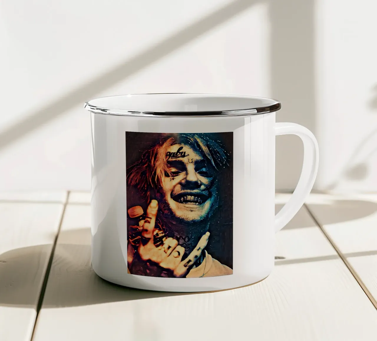 Lil Peep smile tazza in smalto da Lembayung art