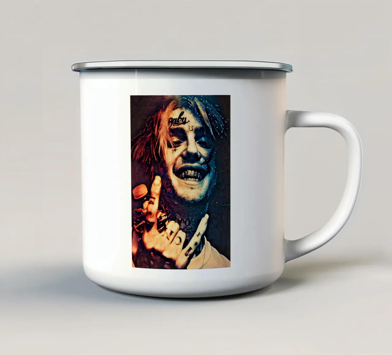 Lil Peep smile tazza in smalto da Lembayung art