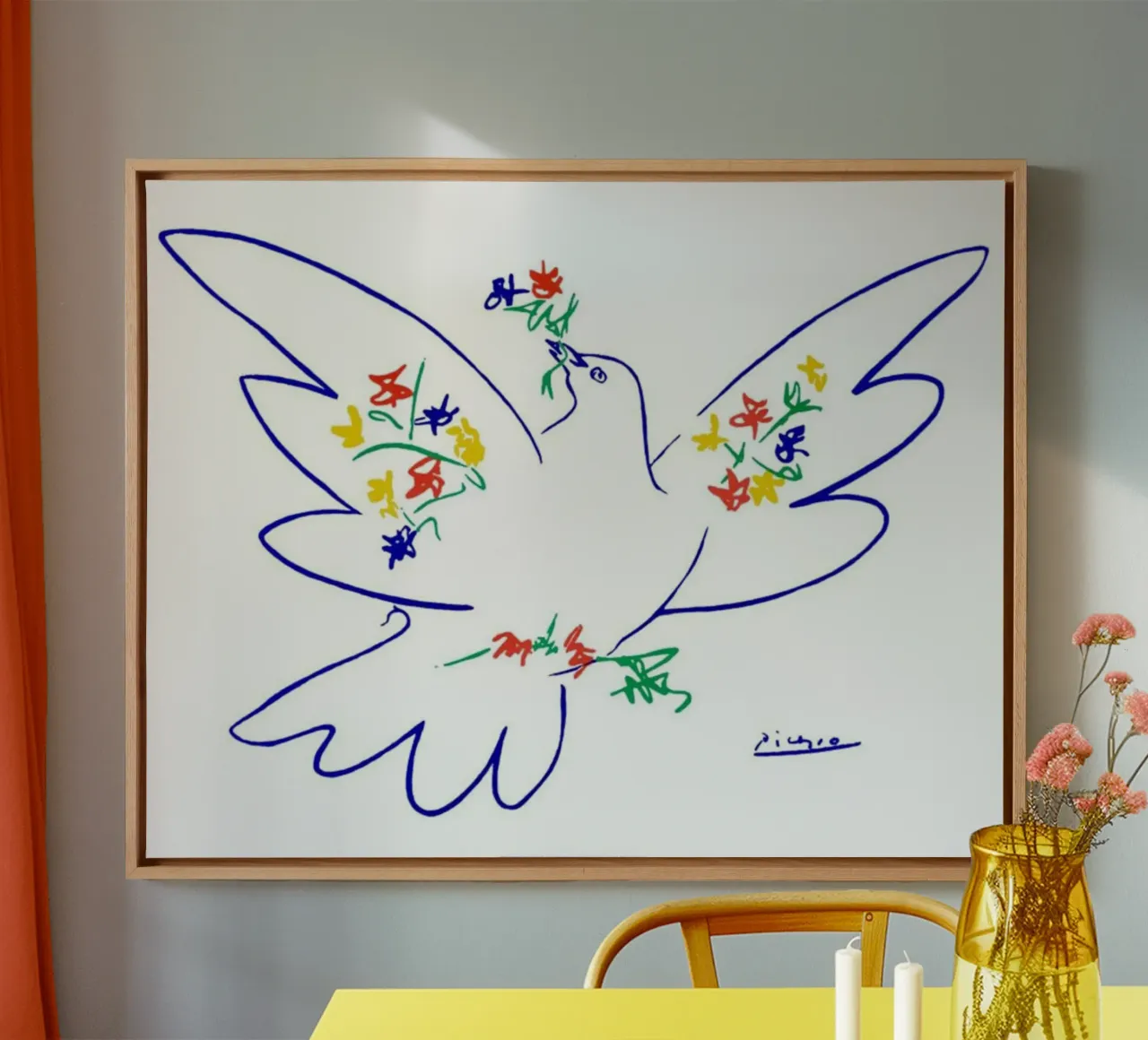 Picasso Pablo Dove Sketch tela con Cornice a cassetta da Mrs.Allen