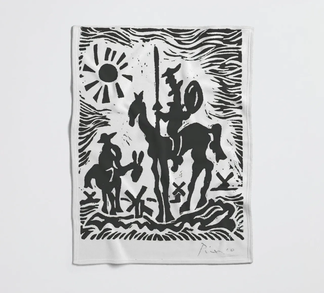 Original Pablo Picasso Don Quixote fleece blanket by Mrs.Allen