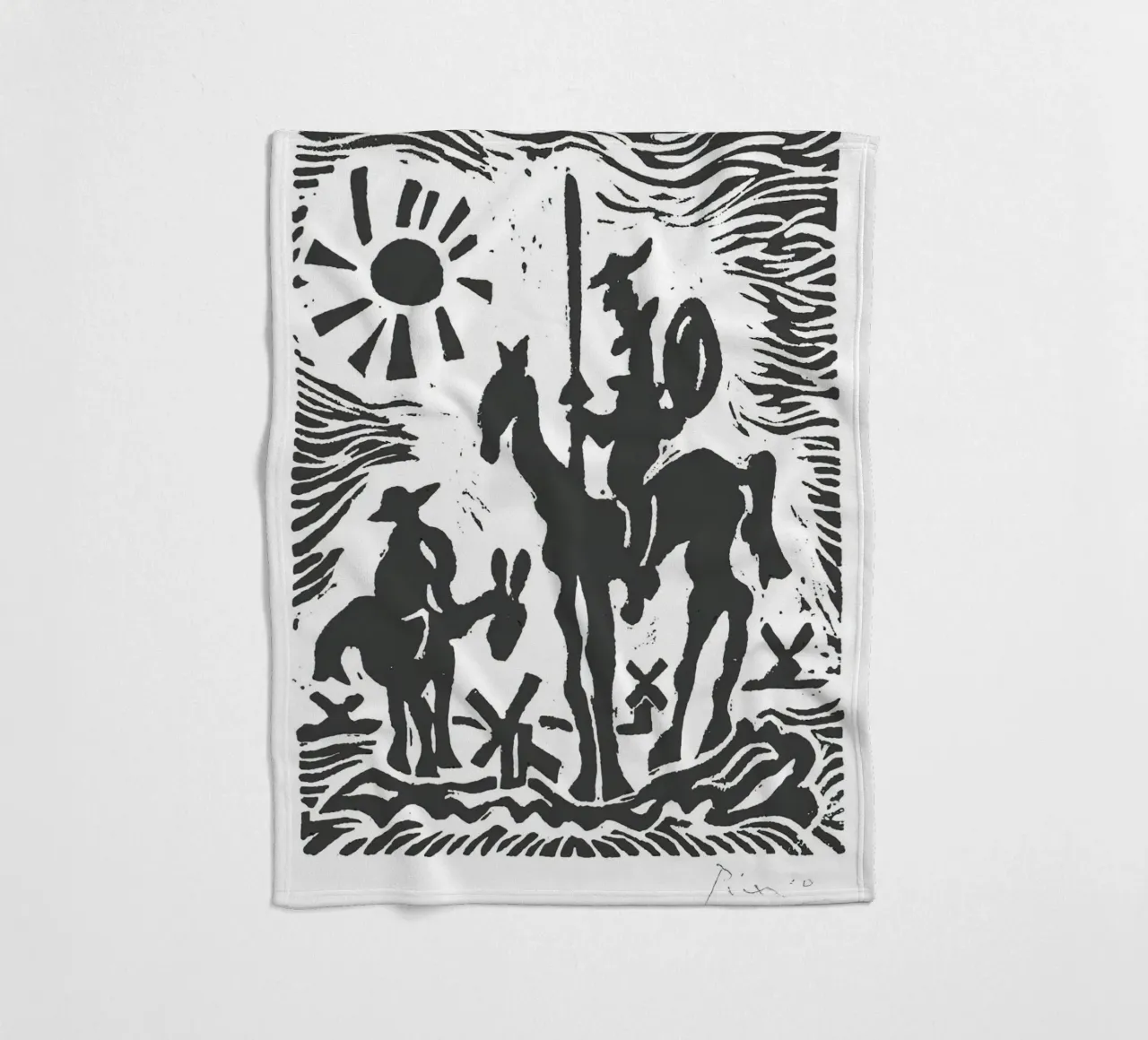 Original Pablo Picasso Don Quixote fleece blanket by Mrs.Allen