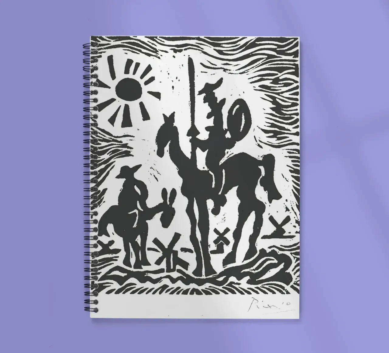 Original Pablo Picasso Don Quixote spiral notebook by Mrs.Allen