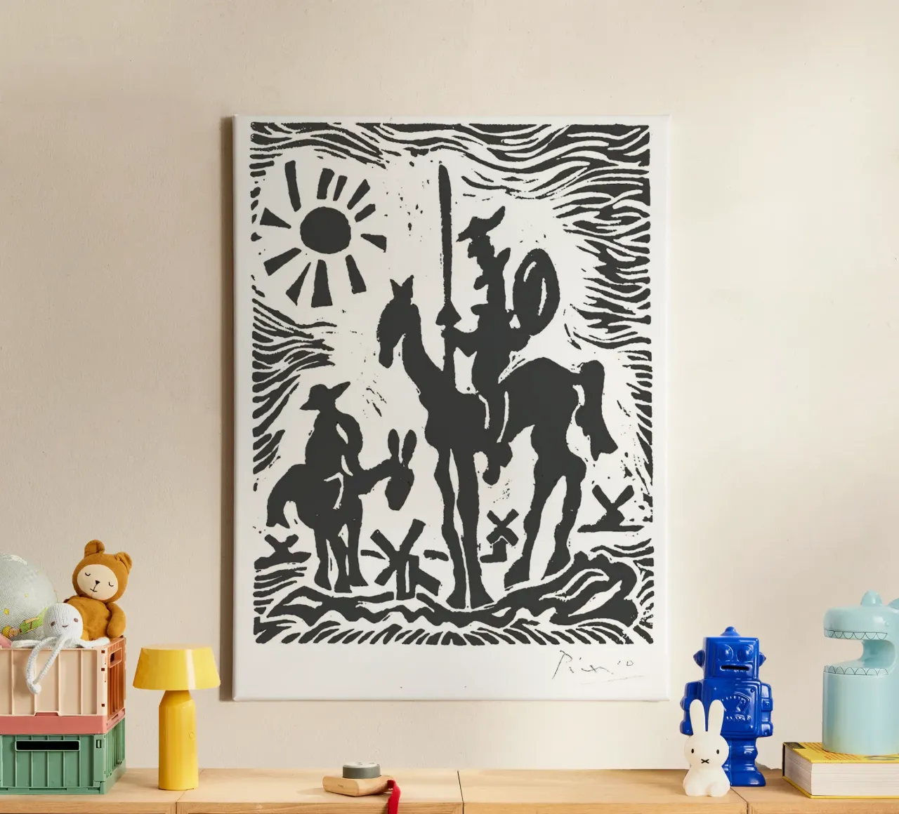 Original Pablo Picasso Don Quixote canvas by Mrs.Allen