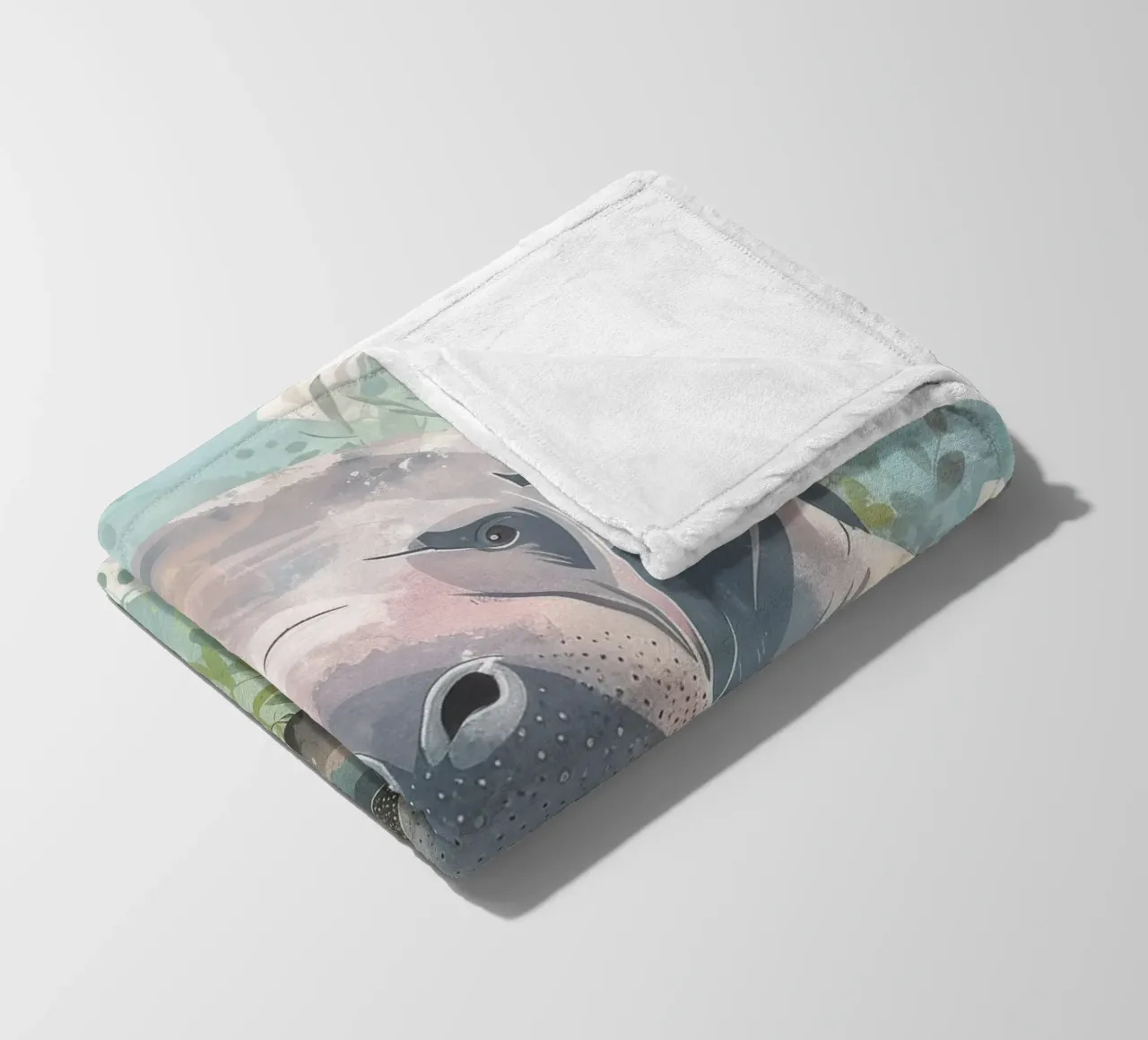 Seekuh schwimmt anmutig unter Wasser in einem natürlichen Gewässer Fleecedecke von DesignDoodle