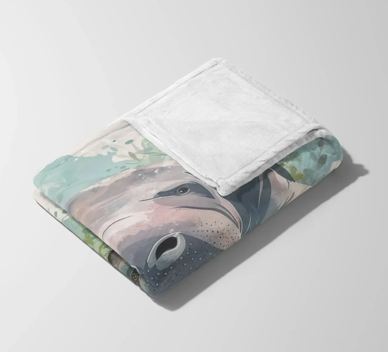 Seekuh schwimmt anmutig unter Wasser in einem natürlichen Gewässer Fleecedecke von DesignDoodle