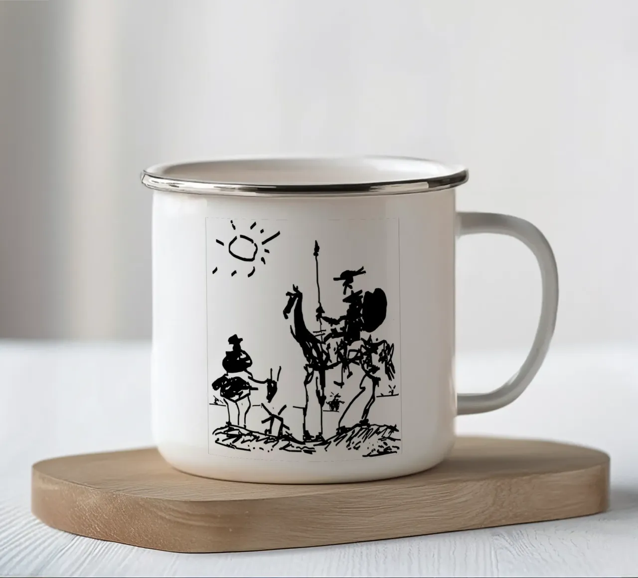 Pablo Picasso Don Chisciotte tazza in smalto da Mrs.Allen