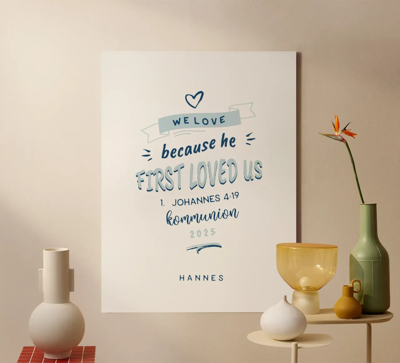 Cool Letters canvas met Baklijst van Kartenliebe