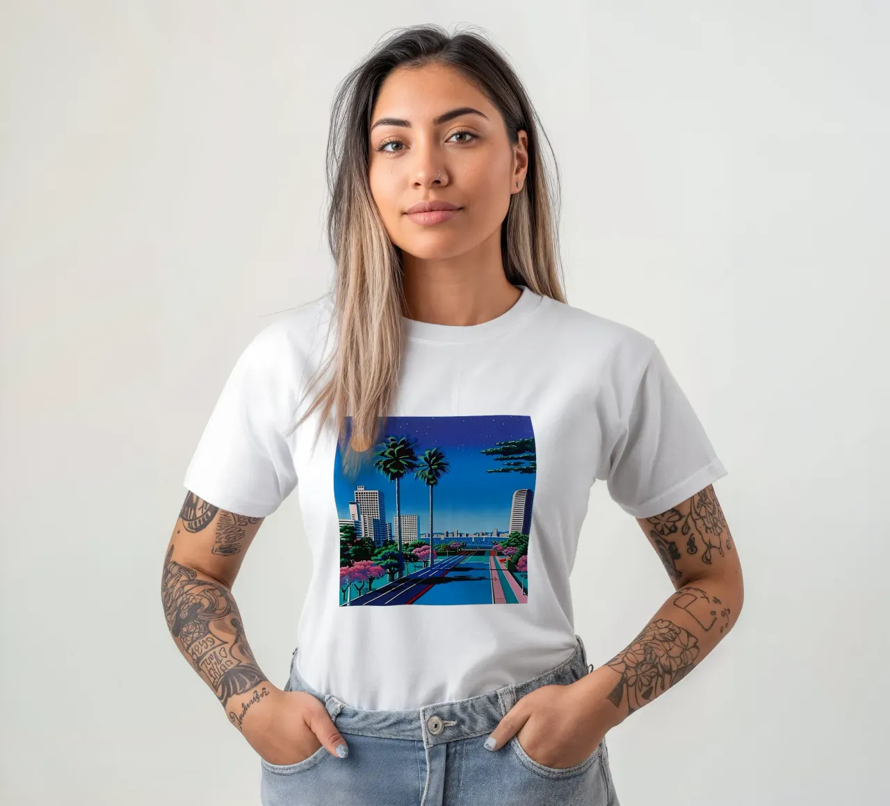 Hiroshi Nagai La città t-shirt da THE CAROLINE