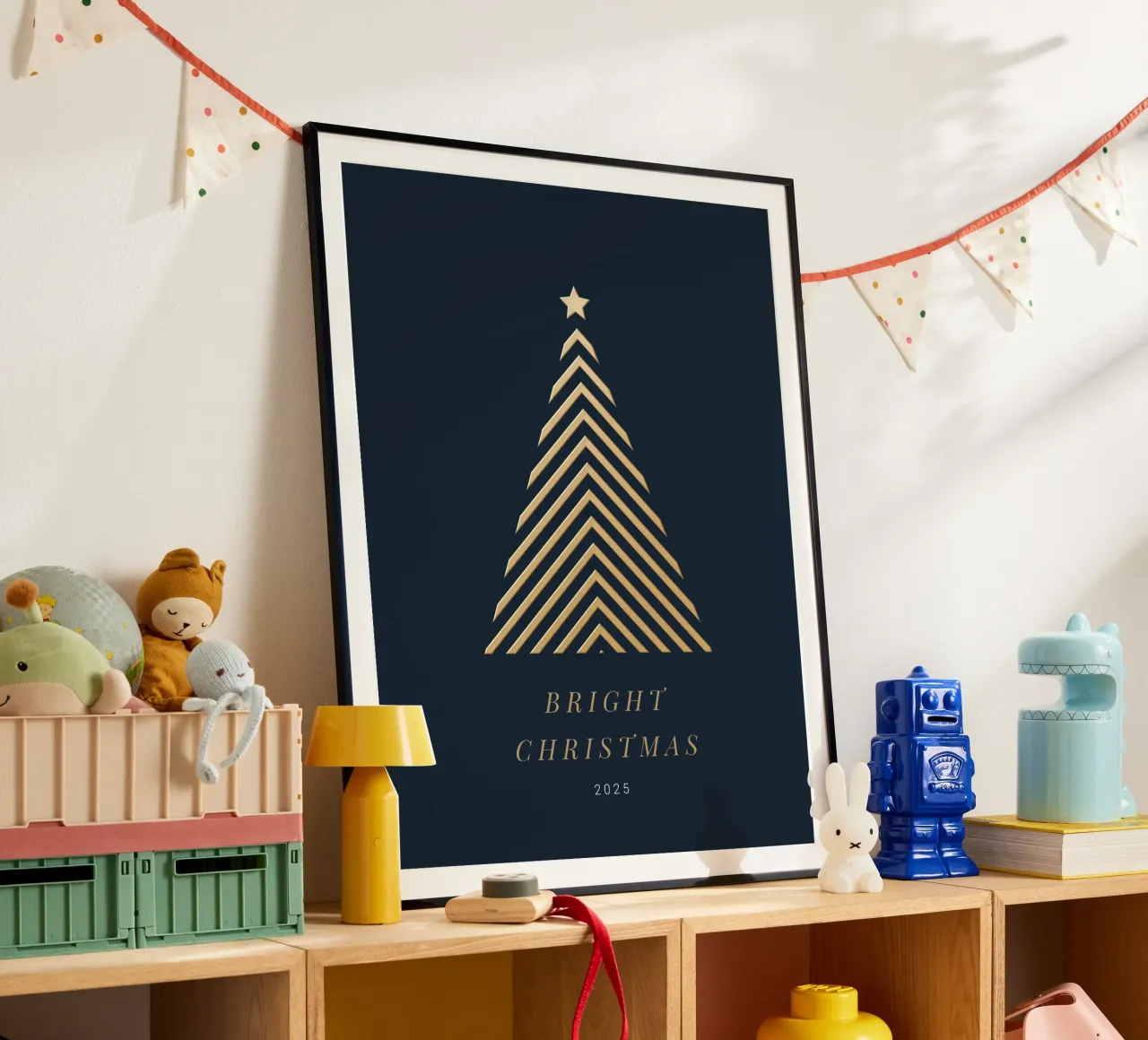Geometric Christmas poster con telaio in plastica da Kartenliebe